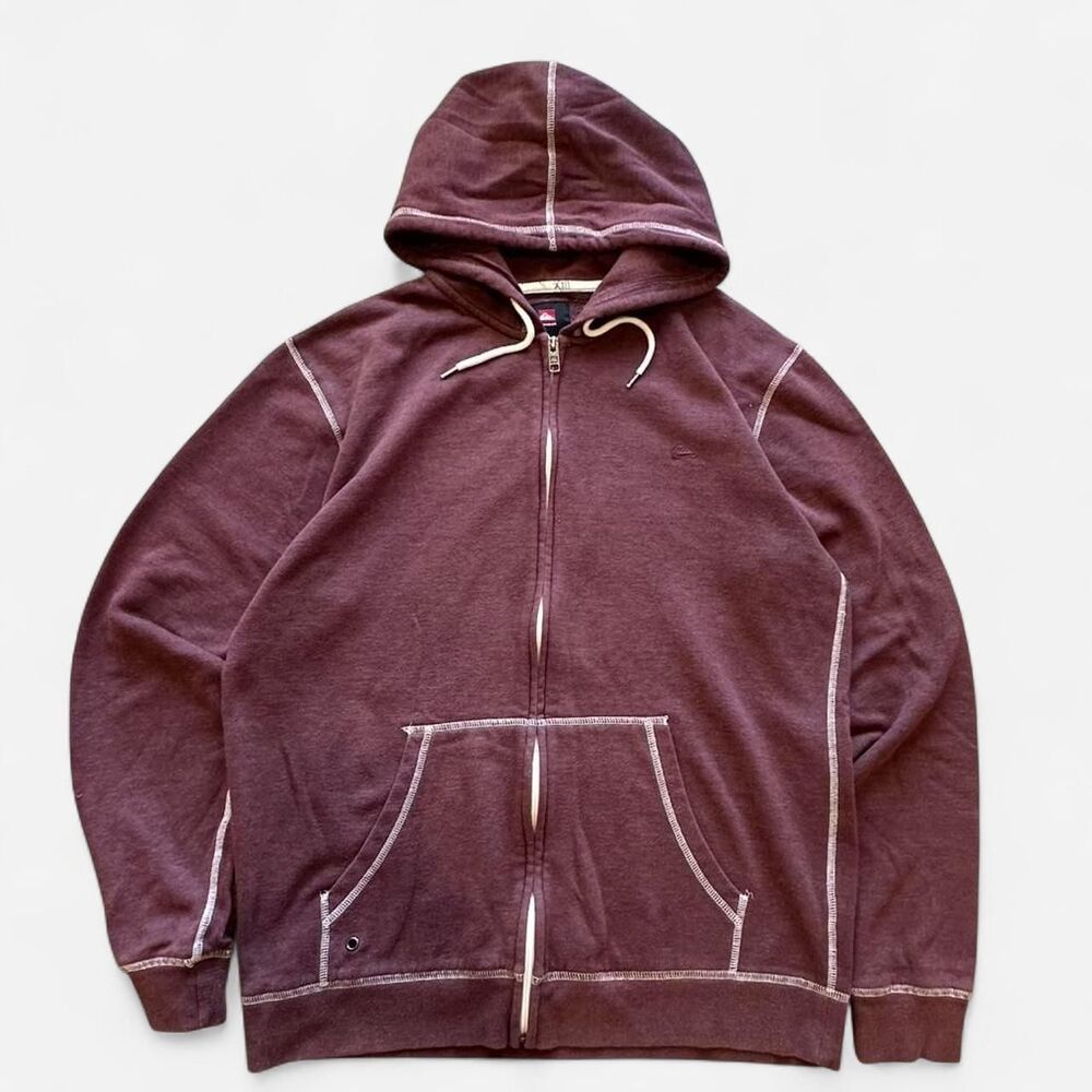 Quiksilver Men's Burgundy and Brown Jacket